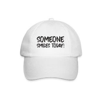 SOMEONE SMILES TODAY - Baseballkappe - Weiß/Weiß - Vorne
