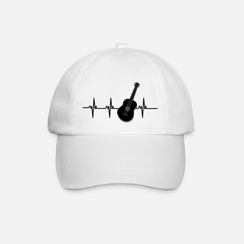 Gitarren-Herzschlag - Baseballkappe - Weiß/Weiß