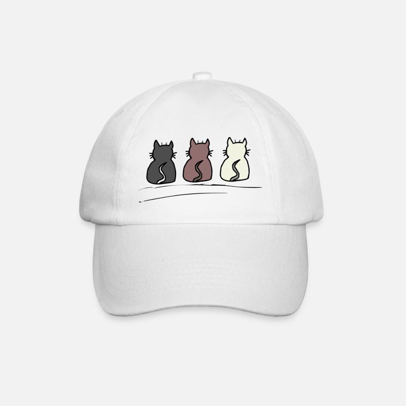 Katzen - Baseballkappe - Weiß/Weiß