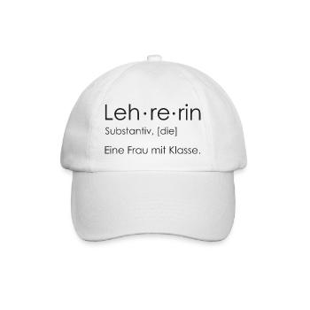 Lehrerin Lehrerinnen Schule Pädagogin Unterricht - Baseballkappe - Weiß/Weiß - Vorne