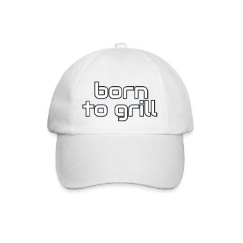 Born to Grill - Baseballkappe - Weiß/Weiß - Vorne