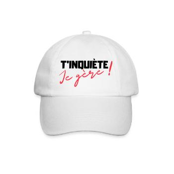T'inquiète je gère cadeau humour - Casquette classique - blanc/blanc - Devant