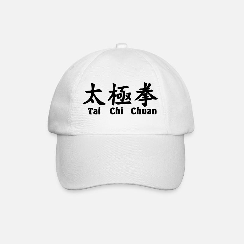 Script Tai Ji Quan horizontal avec texte - Casquette classique - blanc/blanc