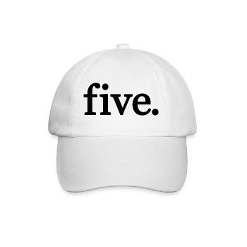 Five - 5 Years Old Birthday, 5 Year Anniversary - Baseball Cap - white/white - Front