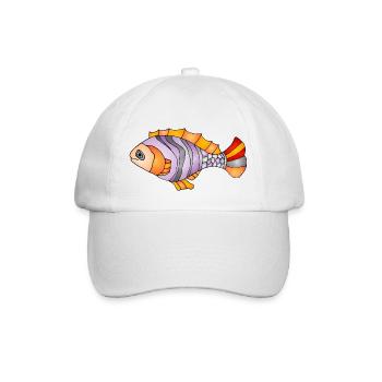 Fisch - Baseballkappe - Weiß/Weiß - Vorne
