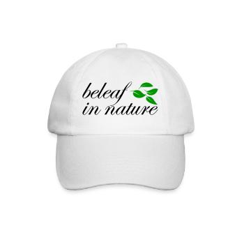 beleaf in nature - Baseball Cap - white/white - Front