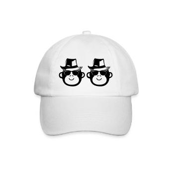 affen cool gangster - Baseballkappe - Weiß/Weiß - Vorne