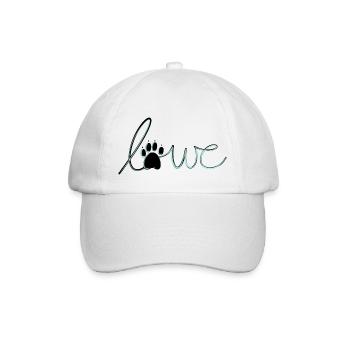 Löwe, Schriftzug, blau, Katzenliebhaber, Raubkatze - Baseballkappe - Weiß/Weiß - Vorne