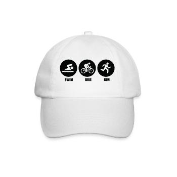 Triathlon, Swimming, Running, Cycling, Sports - Baseball Cap - white/white - Front