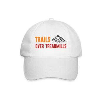 Trailrunning - Trails über Laufbänder - Baseballkappe - Weiß/Weiß - Vorne