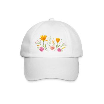 Blooming flowers - Baseball Cap - white/white - Front