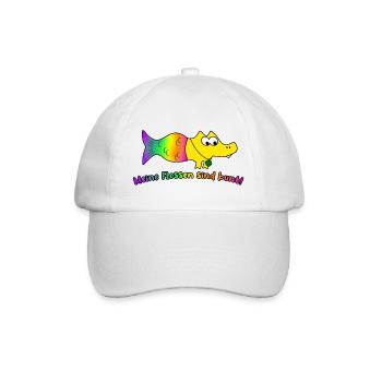 Meine Flossen sind bunt! Meerwerkel - Baseballkappe - Weiß/Weiß - Vorne