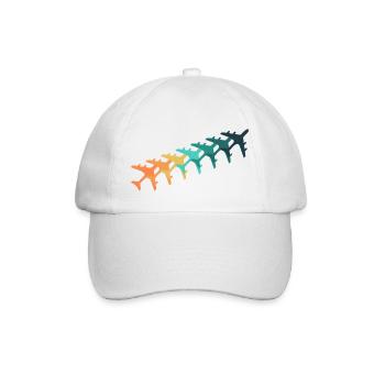 Retro-Flugzeuge - Baseballkappe - Weiß/Weiß - Vorne