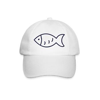 Fischer Fischerei Fisch Fish Fischgräte angeln - Baseballkappe - Weiß/Weiß - Vorne