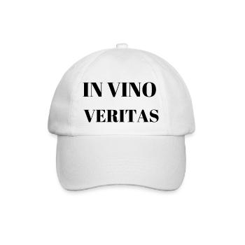 In Vino Veritas – Klassische lateinische Redewendung über Wein - Baseballkappe - Weiß/Weiß - Vorne