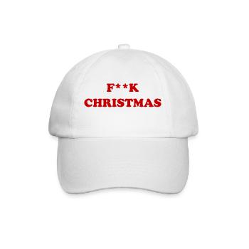 F**K Weihnachten - Baseballkappe - Weiß/Weiß - Vorne