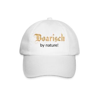 Boarisch by nature! Bayern - Baseballkappe - Weiß/Weiß - Vorne