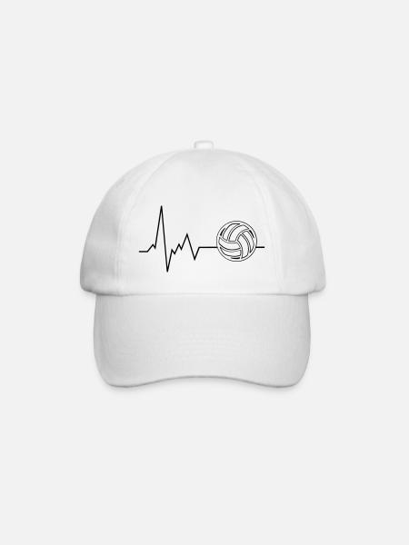 Heartbeat Volleyball ECG - Baseball Cap - white/white