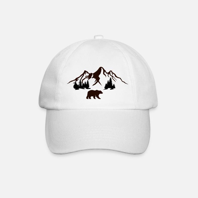 bär berge natur - Baseballkappe - Weiß/Weiß