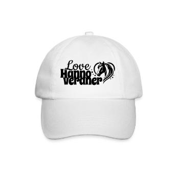 Hannoveraner Love Herz Pferdekopf - Baseballkappe - Weiß/Weiß - Vorne