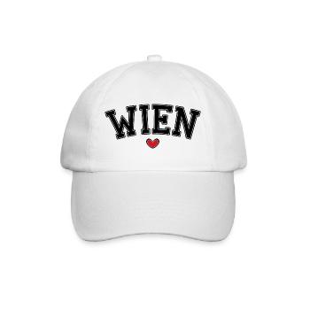 Wien Herz Schrift - Baseballkappe - Weiß/Weiß - Vorne