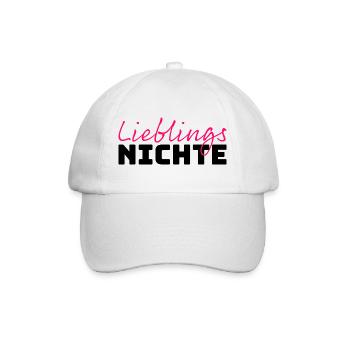 Lieblingsnichte Tshirt pink - Baseballkappe - Weiß/Weiß - Vorne