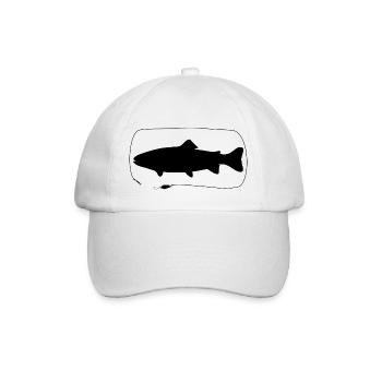Trout with Spoon - Baseball Cap - white/white - Front