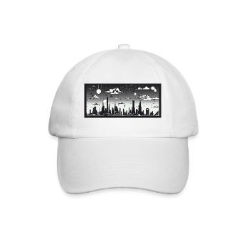 Manga Comic Future City Skyline - Baseball Cap - white/white - Front