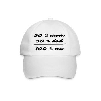 50% mom, 50% dad, 100% me - Baseball Cap - white/white - Front