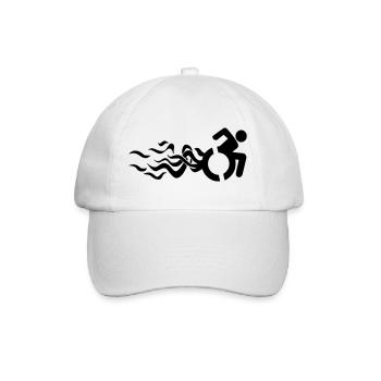 Flammendes Rollstuhlsymbol * - Baseballkappe - Weiß/Weiß - Vorne
