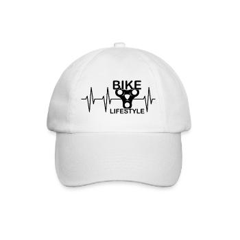 bike lifestyle chain sprocket bike symbol pulse - Baseball Cap - white/white - Front