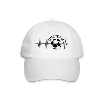 puls ball Herzschlag Fußball one team Verein icon - Baseballkappe - Weiß/Weiß - Vorne
