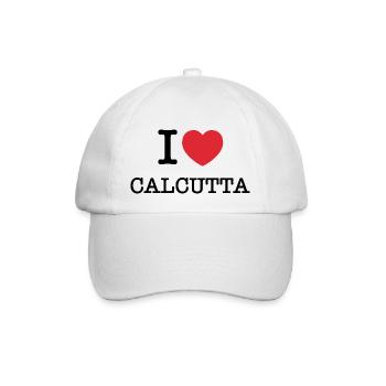 Ich liebe Kalkutta | Kalkutta | I Herz Kalkutta - Baseballkappe - Weiß/Weiß - Vorne