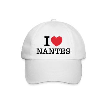 J’aime Nantes | Nantes | J’ai le cœur de Nantes | France - Casquette classique - blanc/blanc - Devant