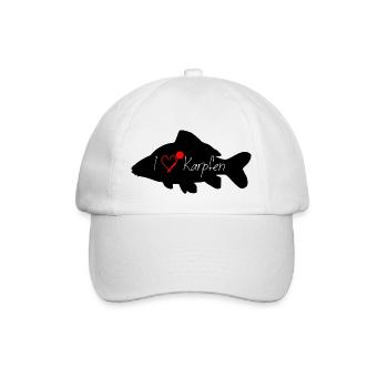 I love CARP black - Baseball Cap - white/white - Front