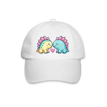 Dinosaure Stégosaure Couple Amour Couple Amoureux - Casquette classique - blanc/blanc - Devant