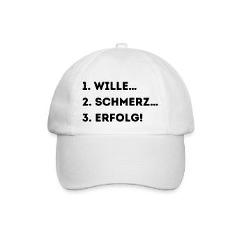 WILLE SCHMERZ ERFOLG - Baseballkappe - Weiß/Weiß - Vorne