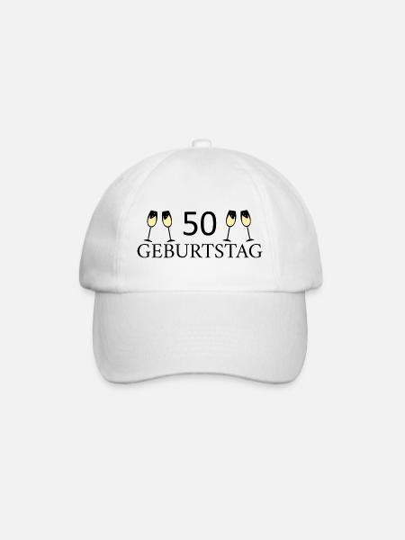 50.Geburtstag 50 Jahre - Baseballkappe - Weiß/Weiß