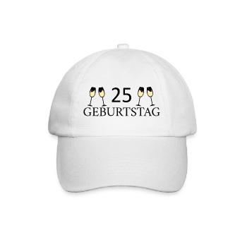 25.Geburtstag 25 Jahre - Baseballkappe - Weiß/Weiß - Vorne
