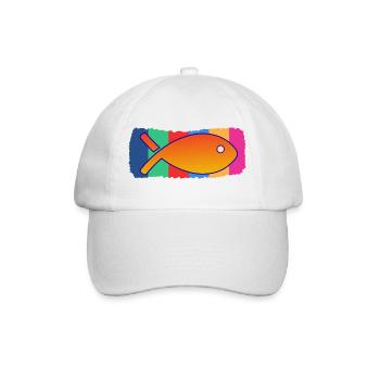 FISCH. SARDINE. FISCH. APRILSCHERZ. MEER - Baseballkappe - Weiß/Weiß - Vorne