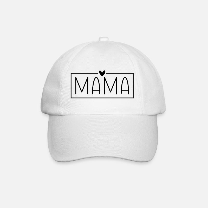 Mama Rahmen Herz Mutter Liebe Muttertag Geschenk - Baseballkappe - Weiß/Weiß