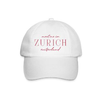 Zürich, Schweiz Stil Design T-Shirt - Baseballkappe - Weiß/Weiß - Vorne