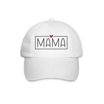 Mama  - Baseballkappe - Weiß/Weiß - Vorne