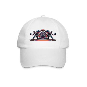 Dynamic, colorful bowlers in action - Baseball Cap - white/white - Front