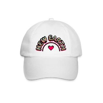 Une nouvelle terre avec un cœur, écrite à partir de fleurs - Casquette classique - blanc/blanc - Devant
