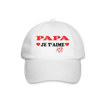 PAPA je t'aime - Casquette classique - blanc/blanc - Devant