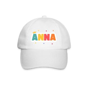 Anna! Personalisierbar - Baseballkappe - Weiß/Weiß - Vorne