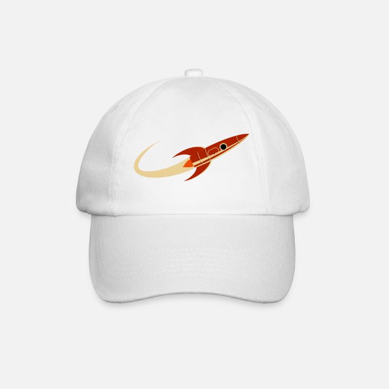 Fusée spatiale rouge - Casquette classique - blanc/blanc