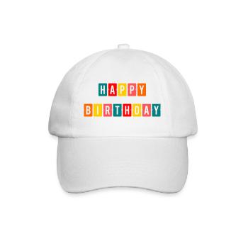 HAPPY BIRTHDAY. HAPPY BIRTHDAY. ANNIVERSARY. - Baseball Cap - white/white - Front