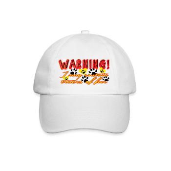 Liebe zu Tieren. Achtung, es kann Haare enthalten. - Baseballkappe - Weiß/Weiß - Vorne